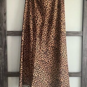 Zara Leopard Print Midi Skirt - Brown and Black